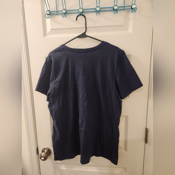 Navy Blue V Neck Womens Size XL Cruise T Shirt Short Sleeve #F181 - Picture 3 of 5